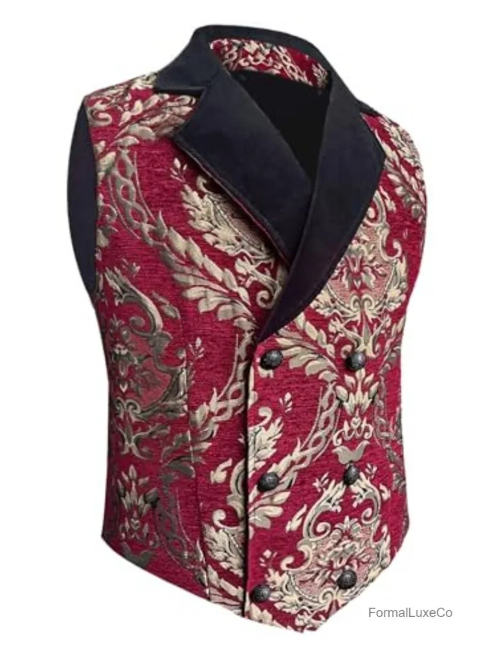 Victorian Steampunk Men's Corset Vest Double Breasted Jacquard Brocade Goth